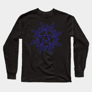 Blue Leafy Pentagram Long Sleeve T-Shirt